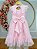Vestido Infantil Rosa Claro Jardim Encantado Apliques Festas - Imagem 4