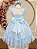 Vestido Infantil Azul Claro Jardim Encantado Apliques Festas - Imagem 3