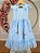 Vestido Infantil Azul Claro Jardim Encantado Apliques Festas - Imagem 4