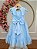 Vestido Infantil Azul Claro Jardim Encantado Apliques Festas - Imagem 5