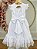 Vestido Infantil Branco Jardim Encantado Apliques Festas - Imagem 4