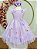Vestido Infantil Lilás Jardim Encantado Apliques Festas - Imagem 1