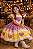 Vestido Infantil Junino Arraiá Amarelo Colorido Luxo Festas - Imagem 3