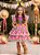 Vestido Infantil Junino Festa São João Caipira Pink Florido - Imagem 8