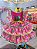 Vestido Infantil Junino Festa São João Caipira Pink Florido - Imagem 1