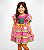 Vestido Infantil Junino Festa São João Caipira Pink Florido - Imagem 2