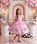Vestido Jardim Encantado Luxinho Rosa - Imagem 1