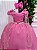 Vestido Infantil Longo Diamante Rosa Chiclete - Imagem 5