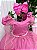 Vestido Infantil Longo Diamante Rosa Chiclete - Imagem 8