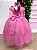 Vestido Infantil Longo Diamante Rosa Chiclete - Imagem 9