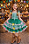 Vestido Infantil de Alça Junino Arraiá Festas Verde Xadrez - Imagem 5