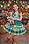 Vestido Infantil de Alça Junino Arraiá Festas Verde Xadrez - Imagem 6