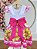 Vestido Infantil Junino Festas Pink Girassol Colorido - Imagem 5
