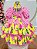 Vestido Infantil Junino Caipira Xadrez Rosa e Amarelo Florido - Imagem 4