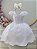 Vestido Infantil Branco Luxo Batizado Damas Casamento Festa - Imagem 2