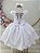 Vestido Infantil Branco Luxo Batizado Damas Casamento Festa - Imagem 4
