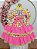 Vestido de Festa Junina Infantil Junino Quadrilha Pink Luxo - Imagem 3