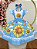 Vestido Infantil Junino Festas Azul Girassol Colorido - Imagem 1