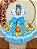 Vestido Infantil Junino Festas Azul Girassol Colorido - Imagem 3