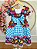 Vestido Infantil Junino Caipira Azul Xadrez Quadrilha Luxo - Imagem 5