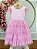 Vestido Infantil Rosa Claro Busto Strass Saia Babados Daminhas - Imagem 4