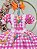 Vestido Infantil Junino Caipira Xadrez Rosa Chiclete Luxo - Imagem 2