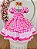 Vestido Infantil Junino Caipira Xadrez Rosa Chiclete Luxo - Imagem 3