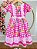 Vestido Infantil Junino Caipira Xadrez Rosa Chiclete Luxo - Imagem 4
