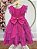Vestido Infantil Pink Busto Strass Saia Babados Daminhas - Imagem 5