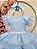 Vestido Infantil Azul Claro Saia Babados e Glitter Daminhas - Imagem 2