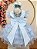 Vestido Infantil Azul Claro Saia Babados e Glitter Daminhas - Imagem 3