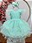 Vestido Infantil Verde Menta Saia Babados e Glitter Festas - Imagem 1
