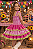 Vestido Infantil de Alça Junino Arraiá Festas Pink Xadrez - Imagem 5