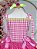 Vestido Infantil de Alça Junino Arraiá Festas Pink Xadrez - Imagem 6