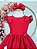 Vestido Infantil Vermelho Jardim Encantado Apliques Festas - Imagem 2