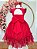 Vestido Infantil Vermelho Jardim Encantado Apliques Festas - Imagem 3