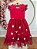Vestido Infantil Vermelho Jardim Encantado Apliques Festas - Imagem 4