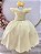 Vestido Infantil Amarelo Busto Nervura Daminhas Luxo - Imagem 1