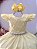 Vestido Infantil Amarelo Busto Nervura Daminhas Luxo - Imagem 2