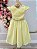 Vestido Infantil Amarelo Busto Nervura Daminhas Luxo - Imagem 4