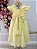Vestido Infantil Amarelo Busto Nervura Daminhas Luxo - Imagem 5