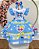 Vestido Infantil Junino Festas Azul Coração Colorido - Imagem 1