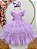 Vestido Infantil Lilás Busto Strass Saia Babados Daminhas - Imagem 1