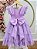 Vestido Infantil Lilás Busto Strass Saia Babados Daminhas - Imagem 5