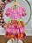 Vestido Infantil Junino Caipira Xadrez Rosa Flores Coloridas - Imagem 6