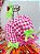 Vestido Infantil Junino Caipira Xadrez Rosa Flores Coloridas - Imagem 4