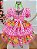 Vestido Infantil Junino Caipira Xadrez Rosa Flores Coloridas - Imagem 5