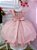 Vestido Infantil Rosa Chá Busto Nervura Cinto de Pérolas - Imagem 5