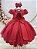 Vestido Infantil Vermelho Busto Com Nervura Damas Formatura - Imagem 5