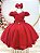 Vestido Infantil Vermelho Busto Com Nervura Damas Formatura - Imagem 1
